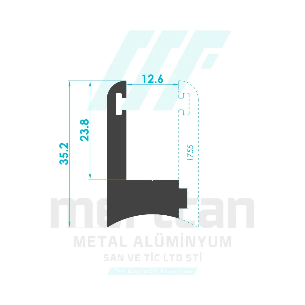Oval Base Screwed Glass Holder Profile - Body