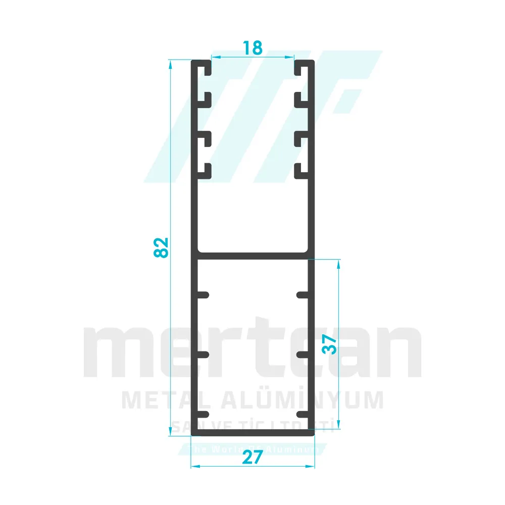 27x82 Roller Shutter Side U Post Profile