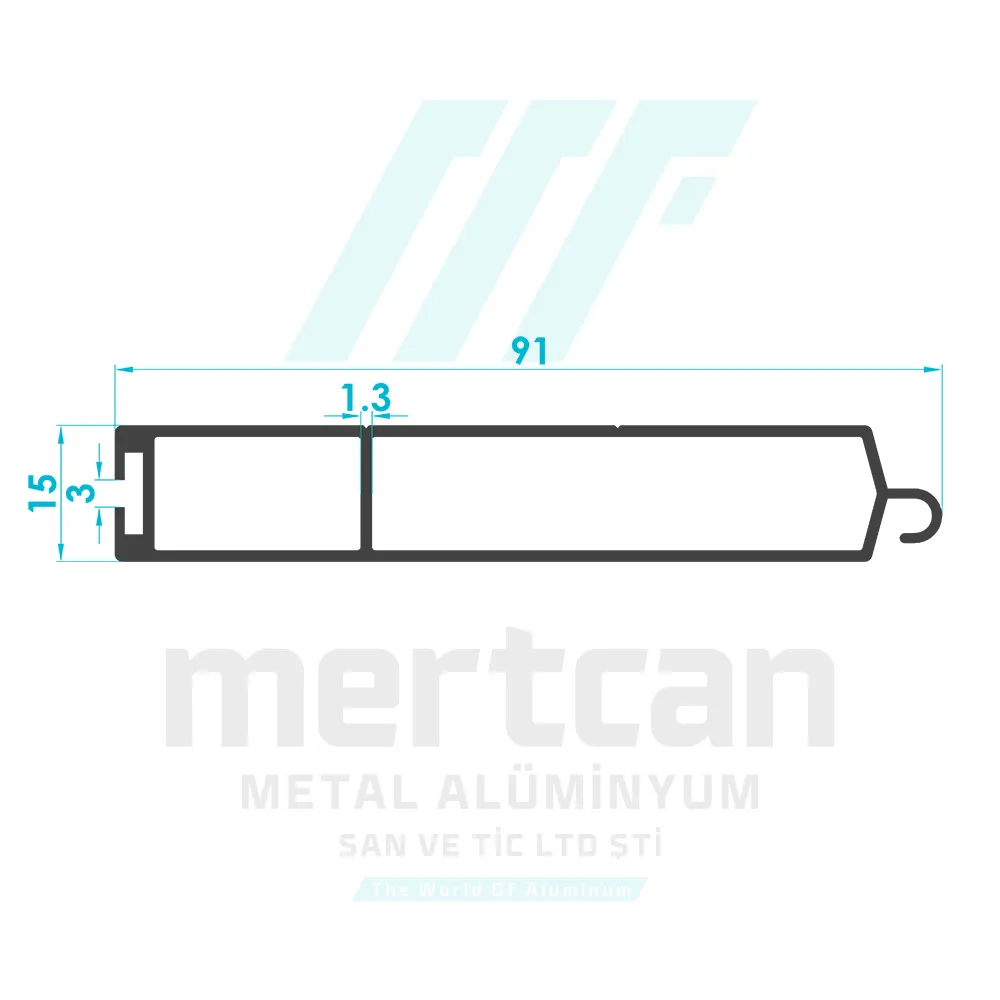 85mm Roller Shutter Bottom Slat Profile