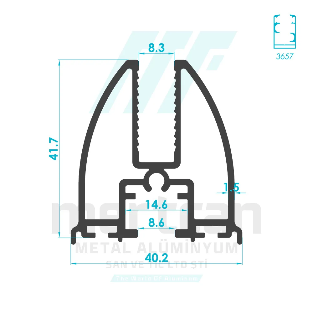 Glass Balcony Sash Profile - Fırtına Series 1