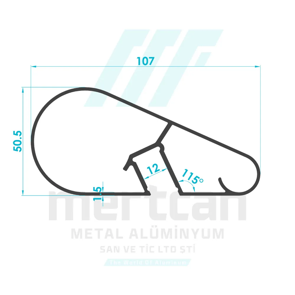 Pear Shaped Handrail Top Profile