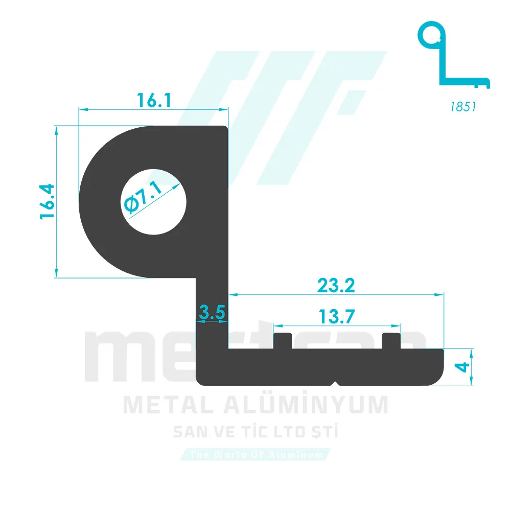 Thermal Insulation-System Hinge Profile - Frame - Saray Compatible