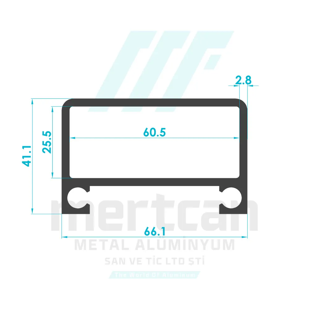 25x60mm External Hole Glazingless Wall Flange Profile