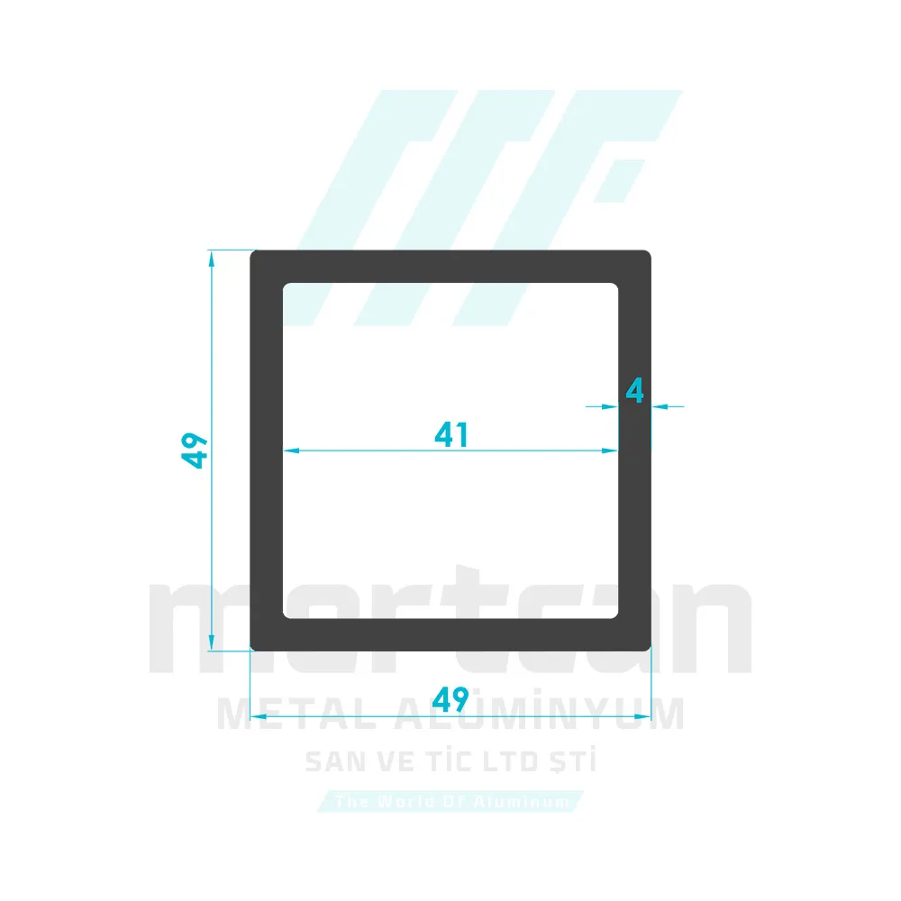 40x40mm Square Floor Flange Profile