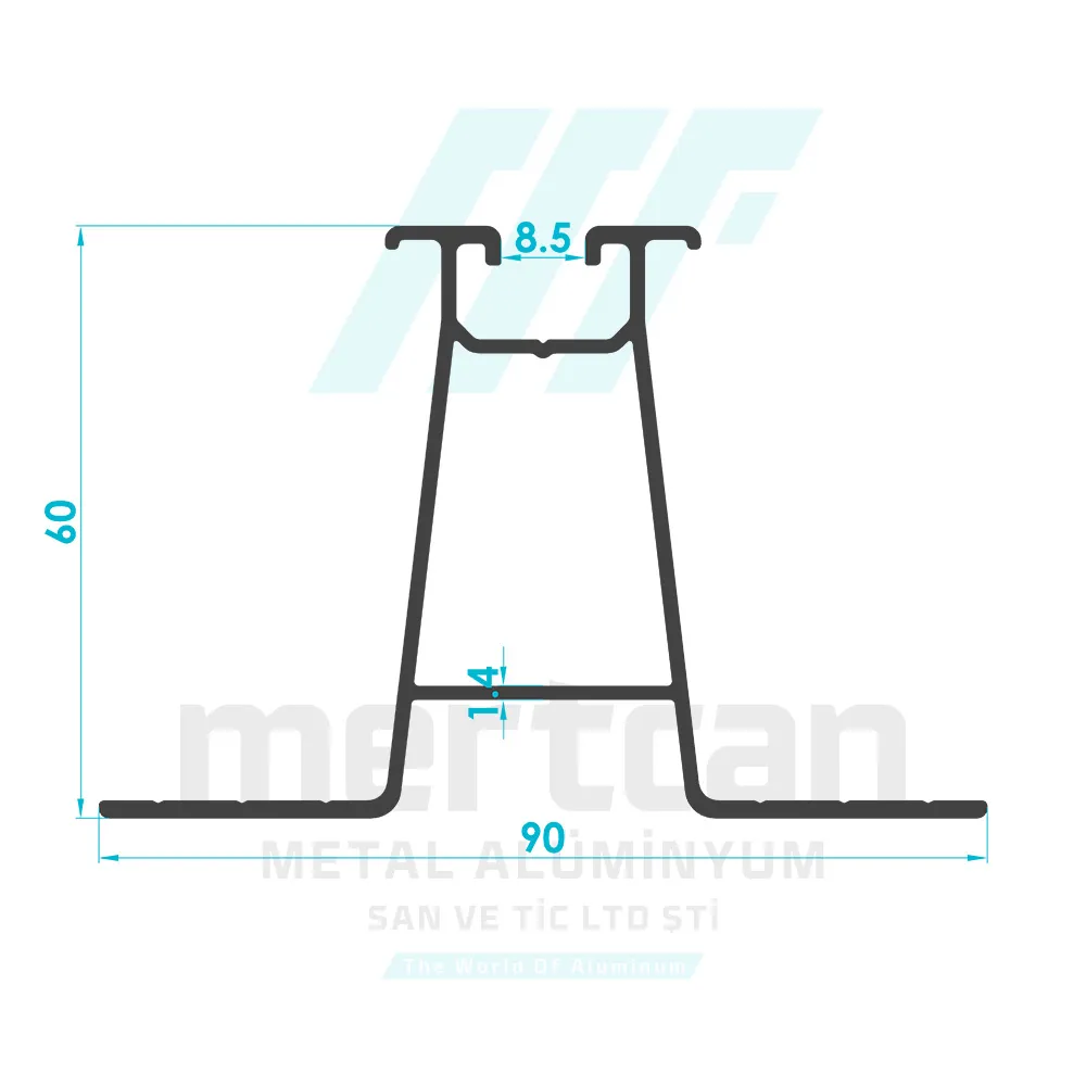 Solar System 60mm Trapezoidal Purlin Profile