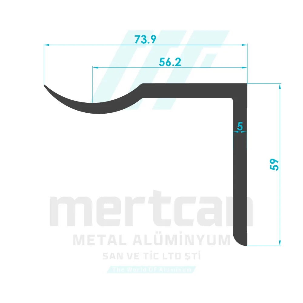 50mm Short L Connection Profile