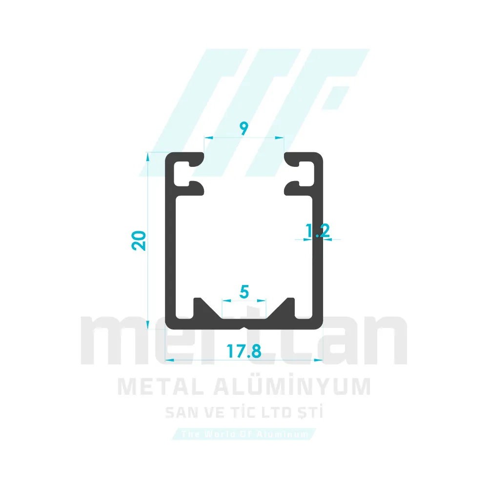 18x20 mm Glass Support Base Profile