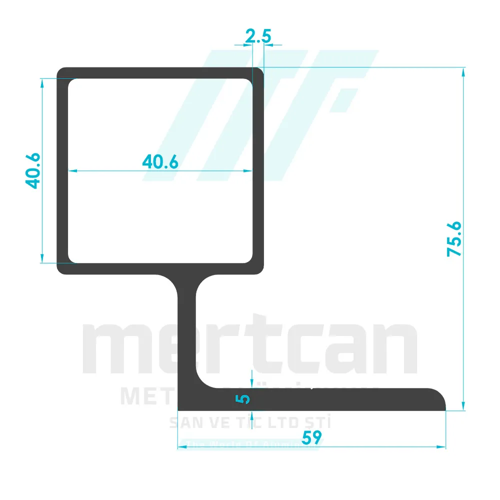 40x40 Square Wall L Connection Profile