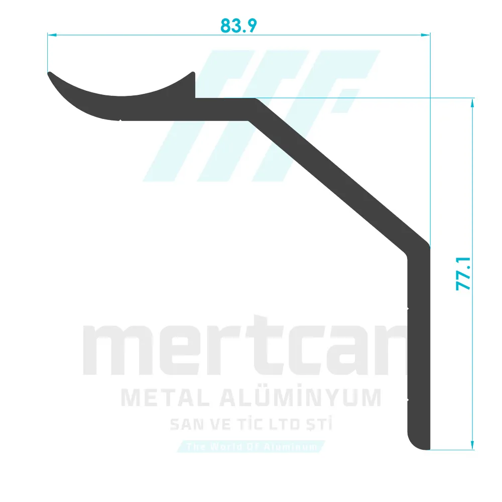 50mm Angled L Connection Profile