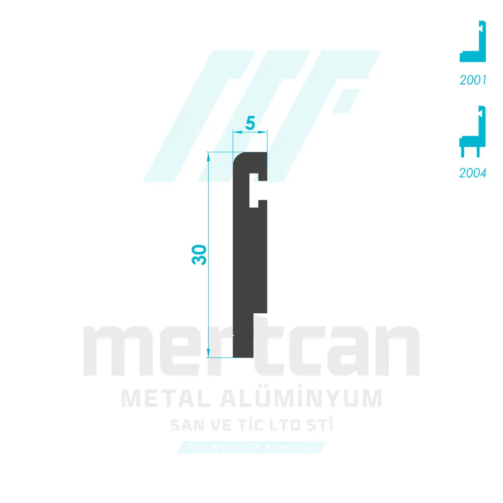 Flat Base Screwed Glass Holder Profile - Cover