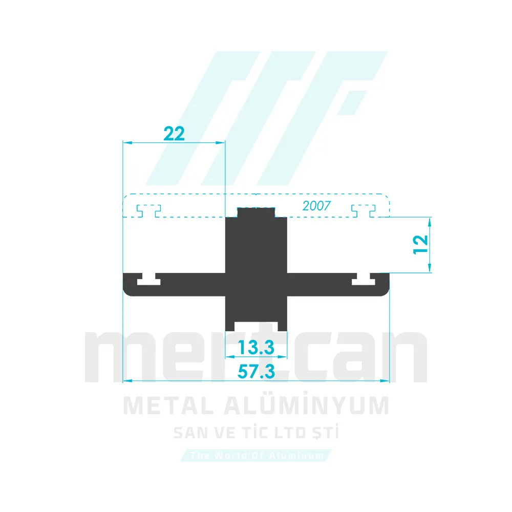 Double Sided Screwed Glass Holder Profile - Body