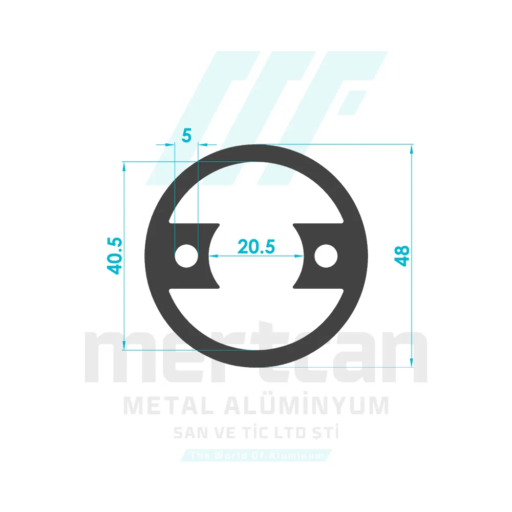 40mm Internal Hole Wall Flange Profile