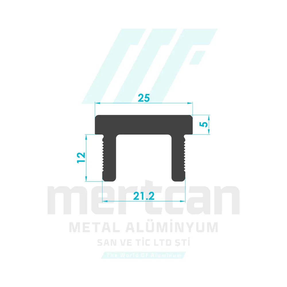 25x60 Square Handrail Top Box Cap Profile