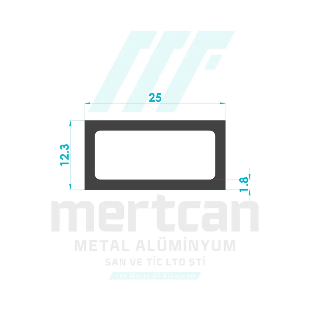 12x25 mm Vertical Safety Bar Profile