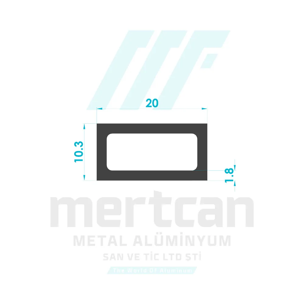10x20 mm Vertical Safety Bar Profile