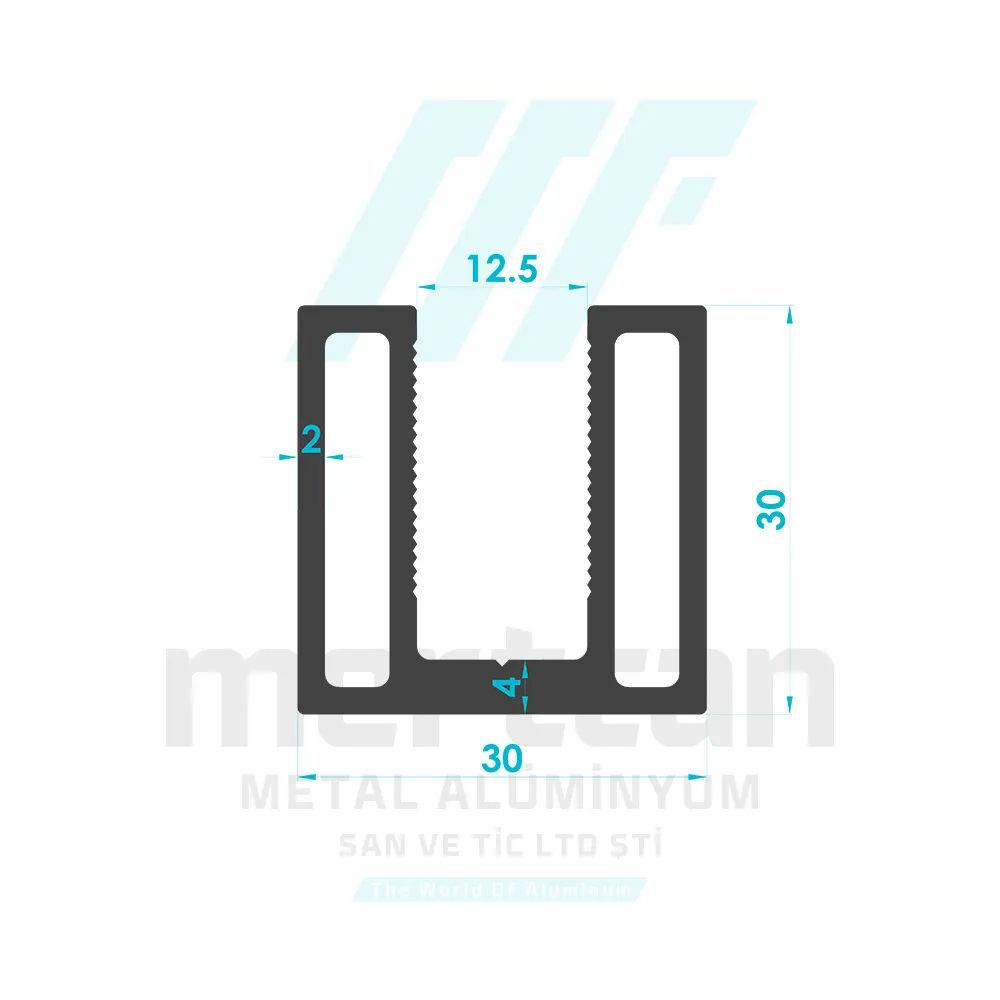 30x30 mm Glass Support Base Profile