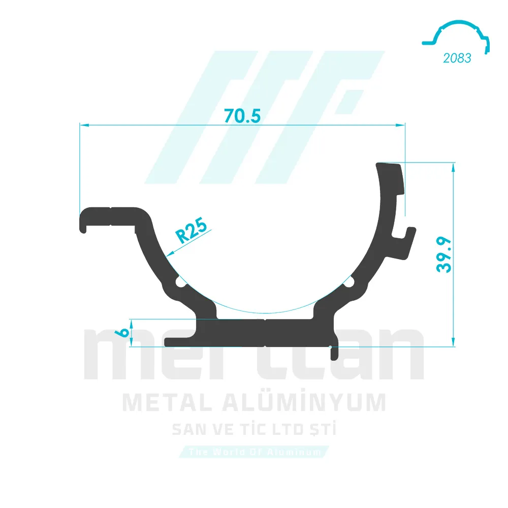 Round Handrail Laundry Rack Profile - 5-A