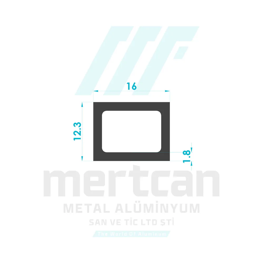 12x16 mm Vertical Safety Bar Profile