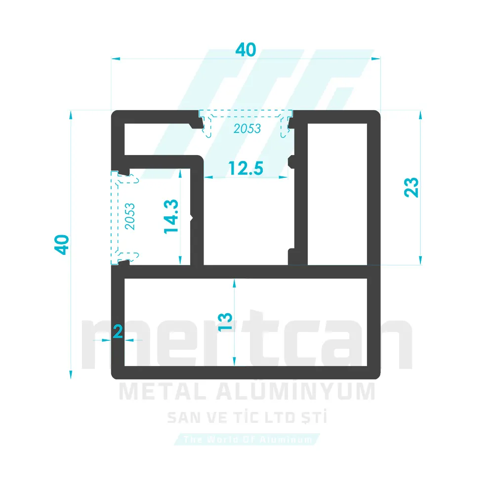 40x40 mm Glass Support Base Profile