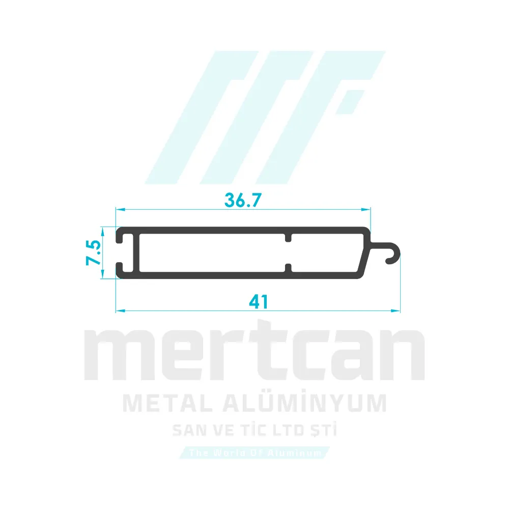37mm Roller Shutter Bottom Slat Profile
