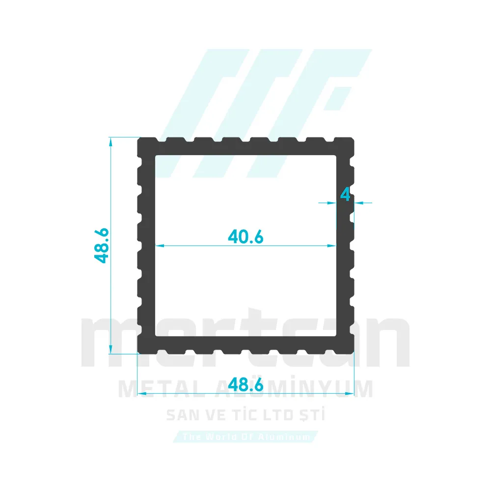 40x40mm Decorated Square Floor Flange Profile