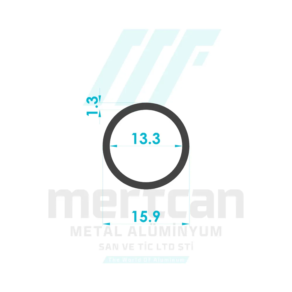 Ø 16 x 1.3 mm Aluminum Round Tube