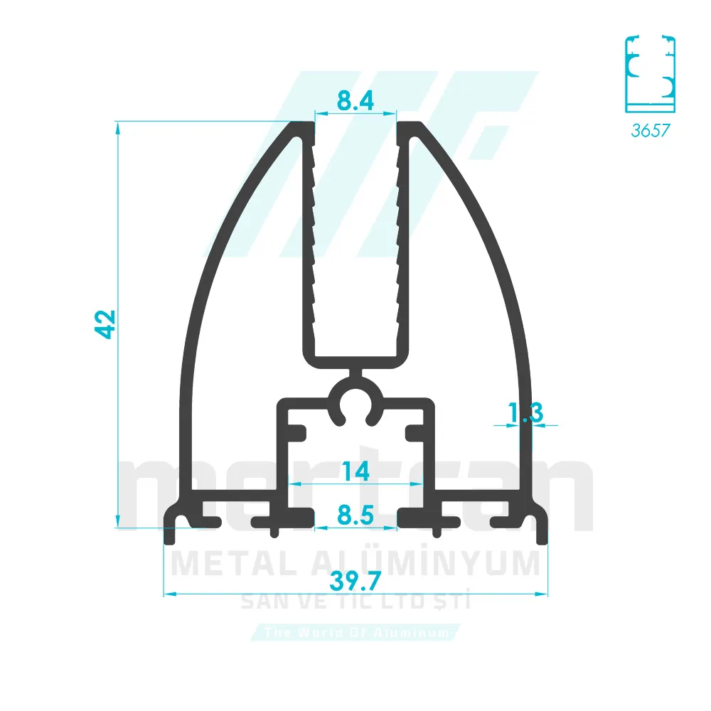 Glass Balcony Sash Profile - Fırtına Series 1