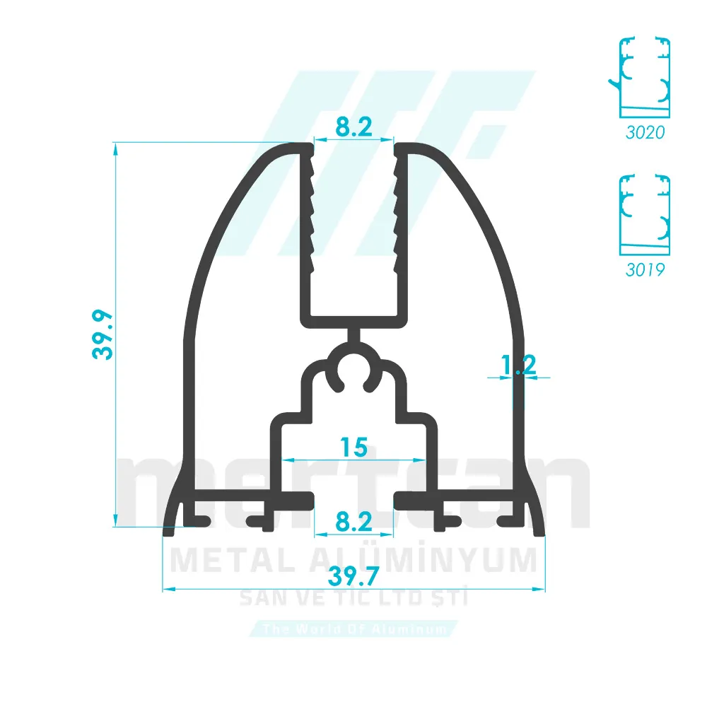 Glass Balcony Sash Profile - Gold Series 1