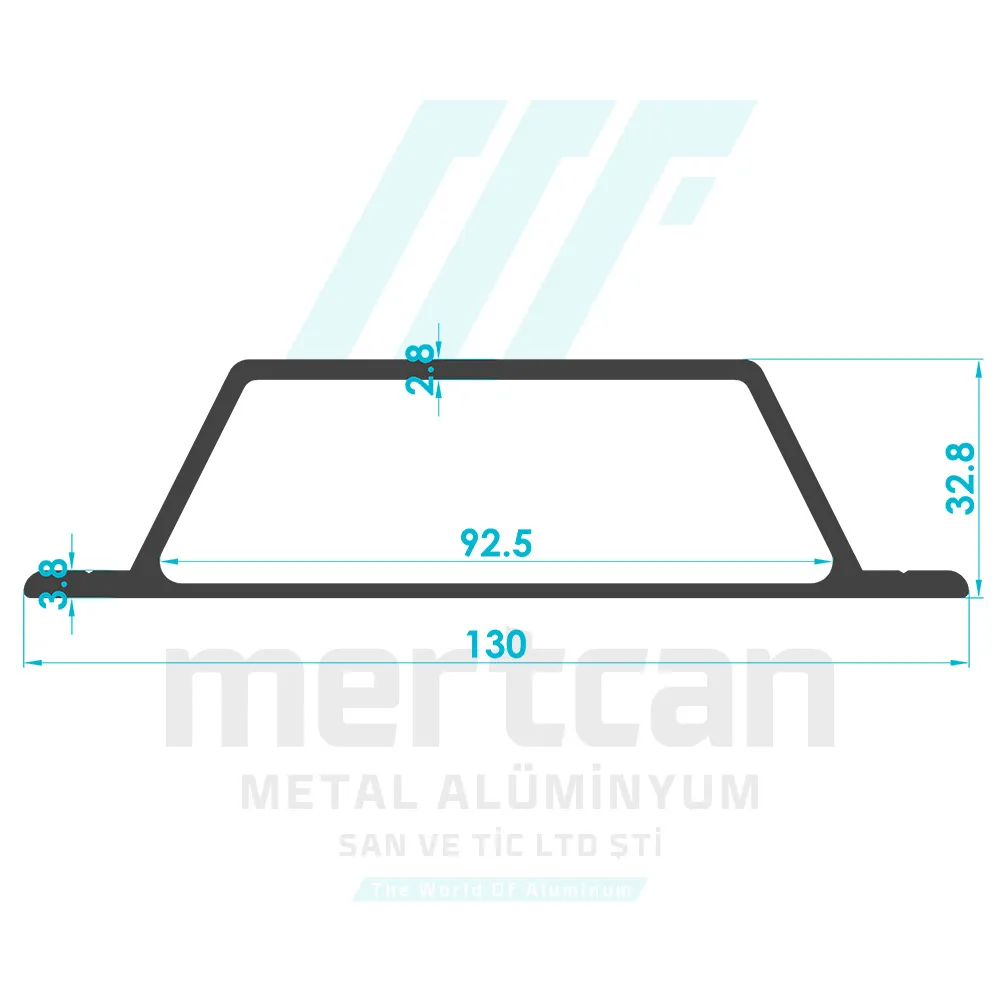 Aluminum D Handle Profile (130mm)