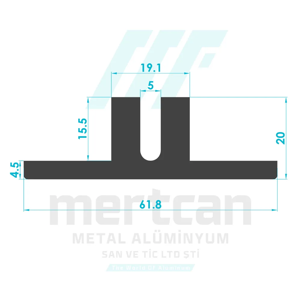 25x60 Square Handrail Top Box Cap Profile