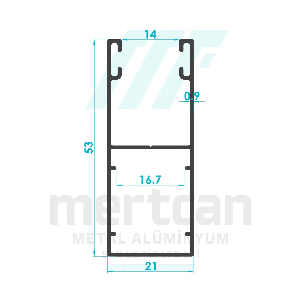 21x53 Roller Shutter Side U Post Profile