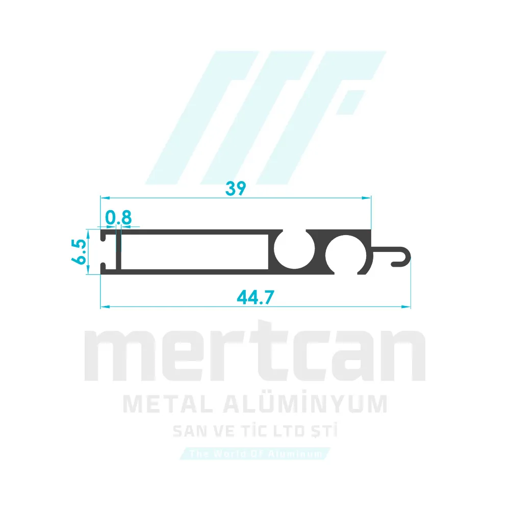 Roller Shutter Bottom Piece Profile (45mm)