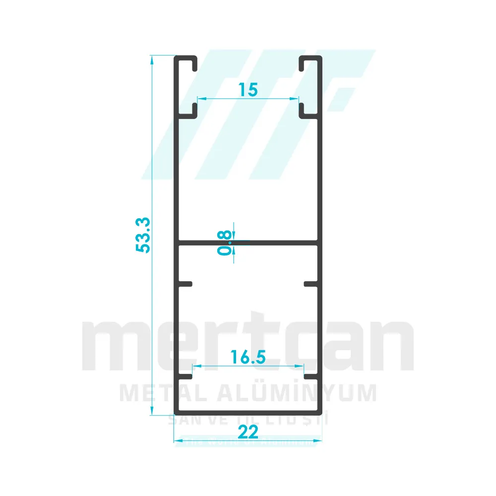 21x53 Roller Shutter Side U Post Profile