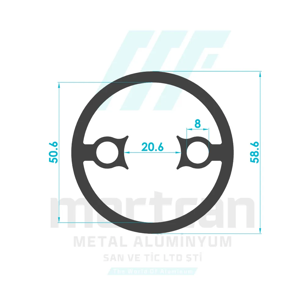 50mm Internal Hole Wall Flange Profile