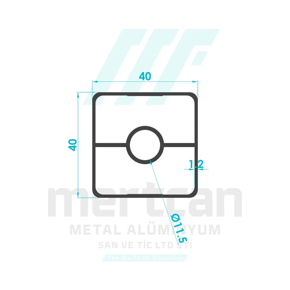 40x40 mm Threaded Square Post Profile