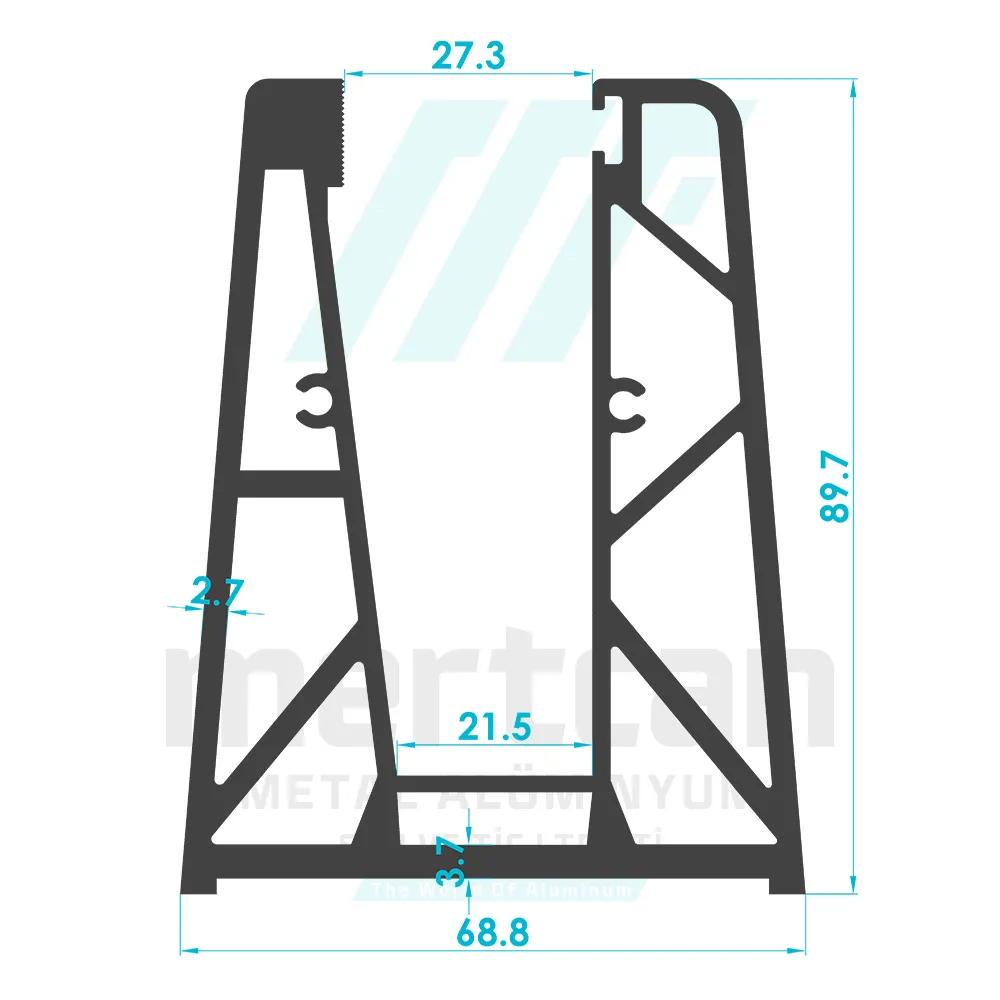 Full Length Glass Holder Base Profile (16-20mm)