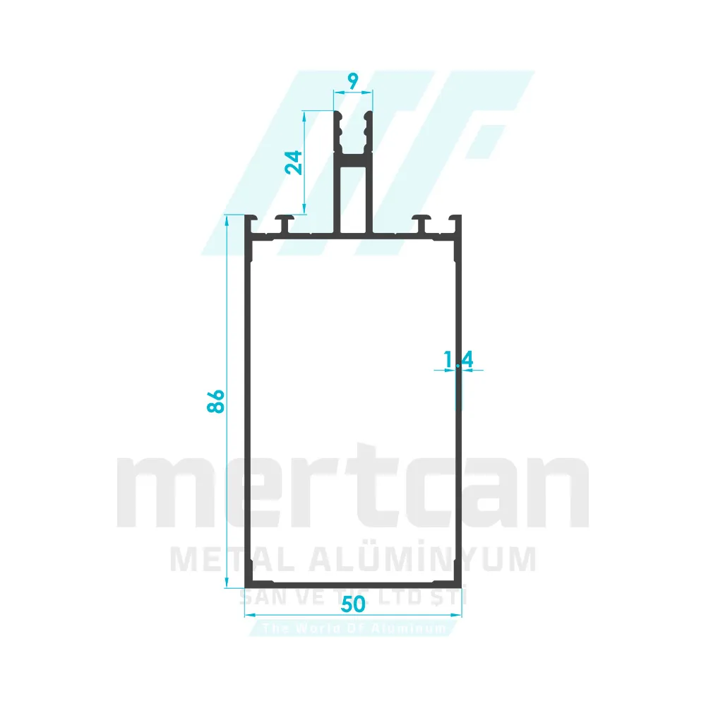 86mm Horizontal Facade Profile (Long Beak)