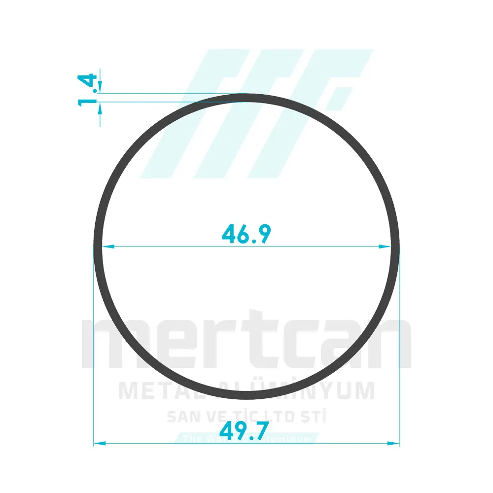 Ø 50 x 1.4 mm Aluminum Round Tube