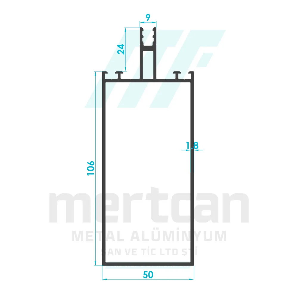 106mm Horizontal Facade Profile (Long Beak)