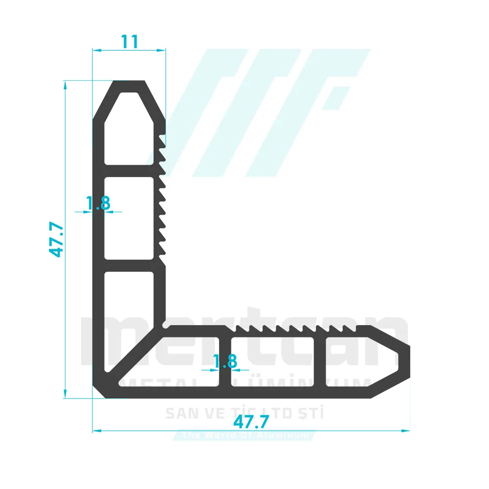 Solar System Panel Corner Cleat Profile (11mm)