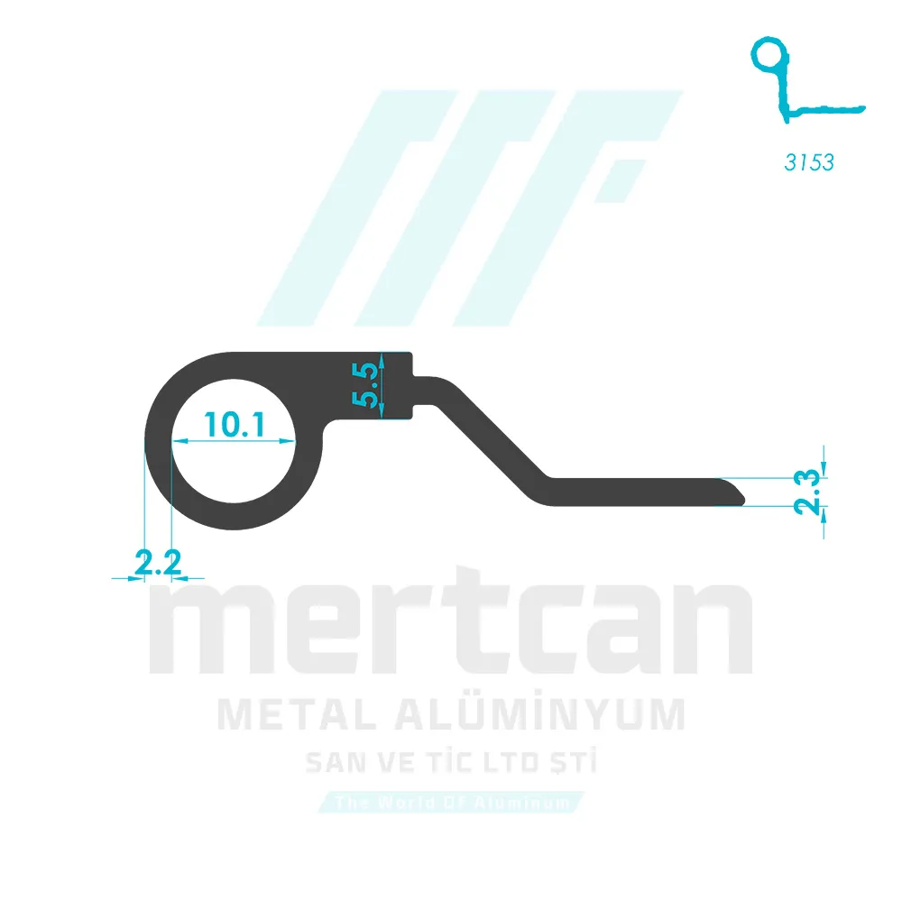Aldoks Flat Hinge Profile - Frame (2.3mm)