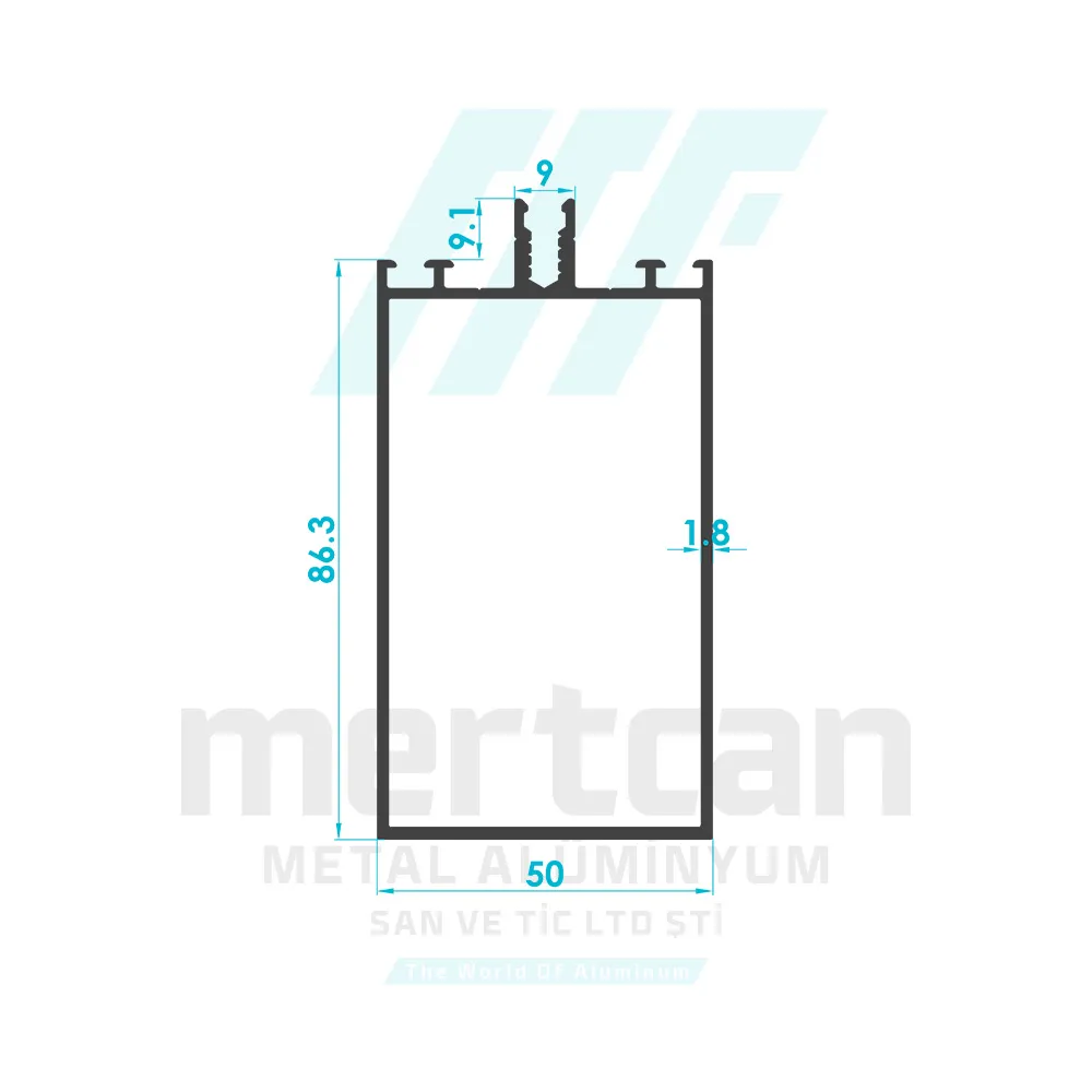 86mm Horizontal Facade Profile (Short Beak)