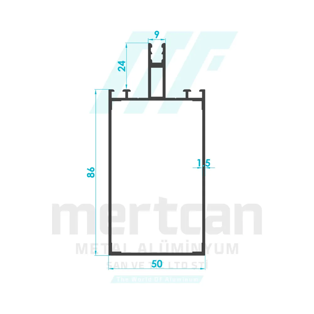 86mm Horizontal Facade Profile (Long Beak)
