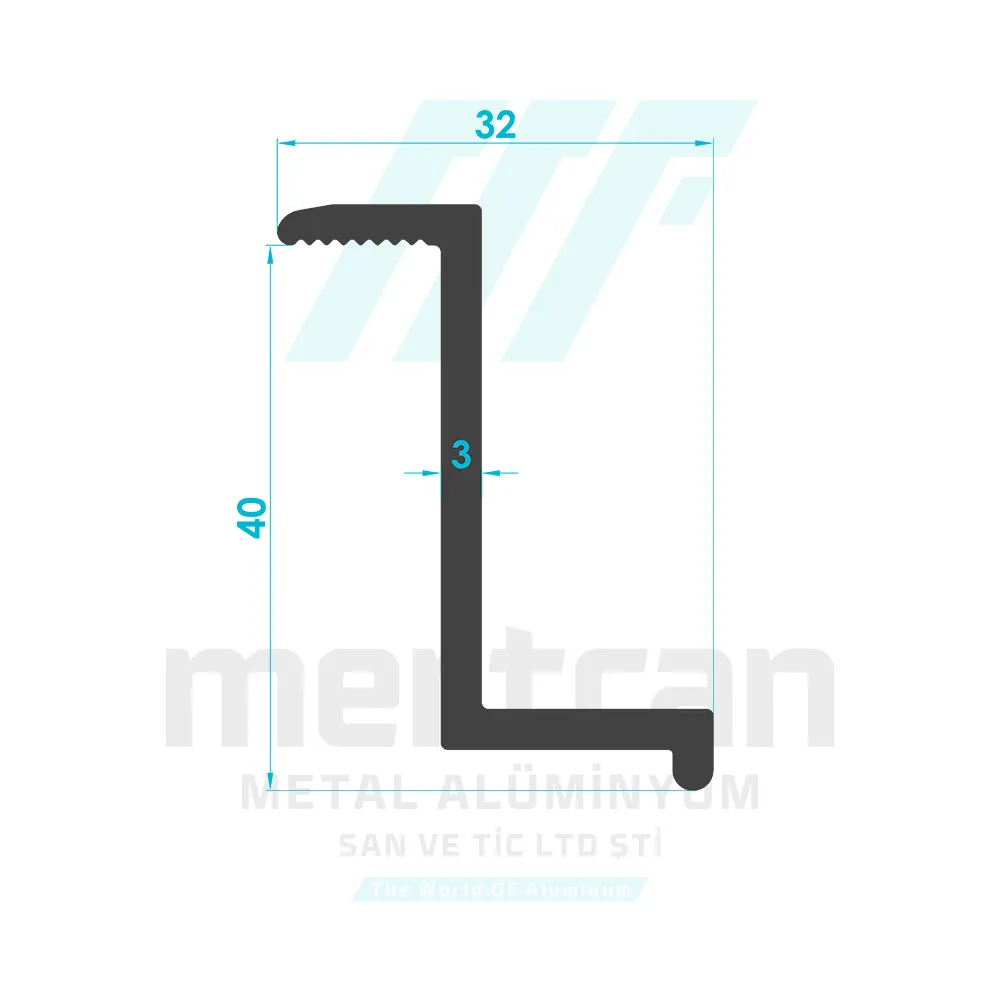 Solar System 40mm End Clamp Profile