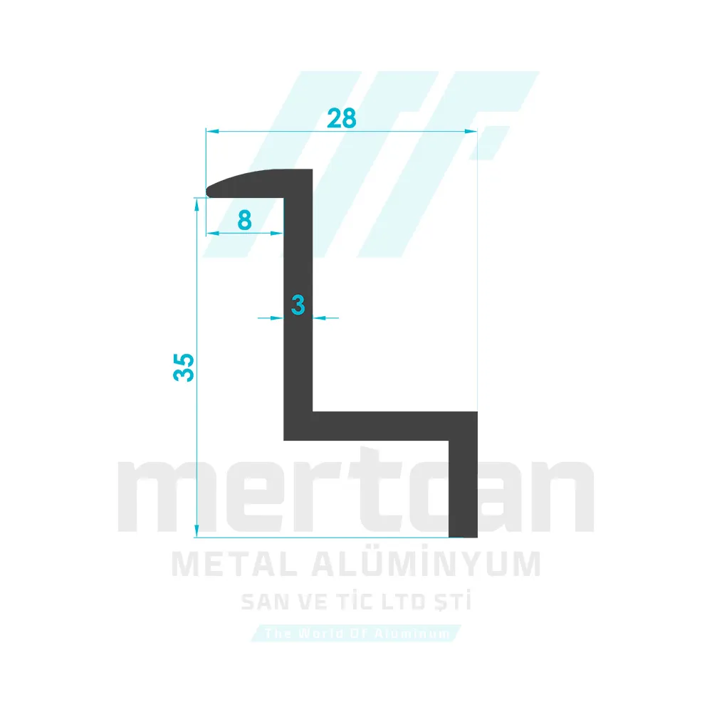 Solar System 35mm End Clamp Profile