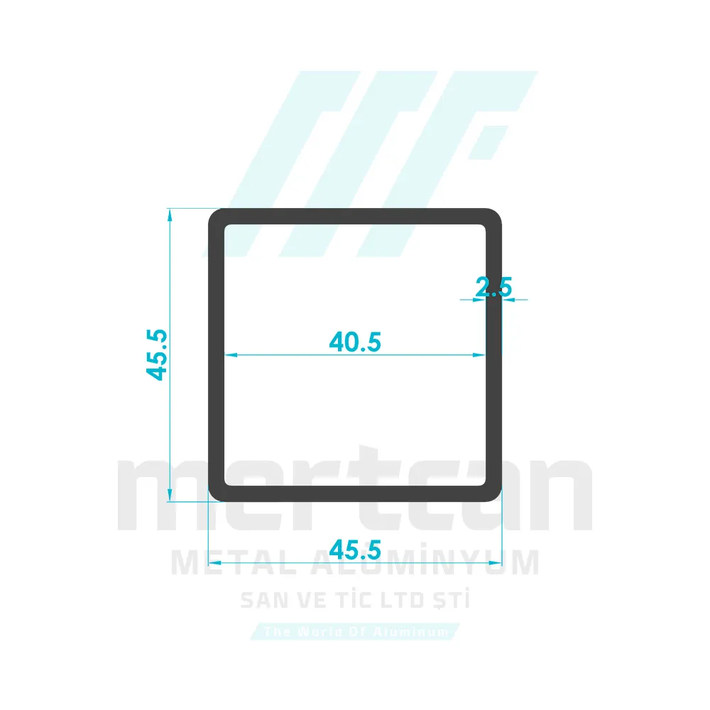 40x40mm Square Floor Flange Profile