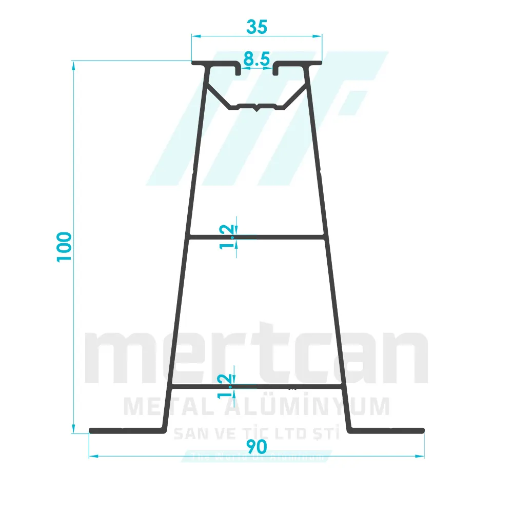 Solar System 100mm Trapezoidal Purlin Profile