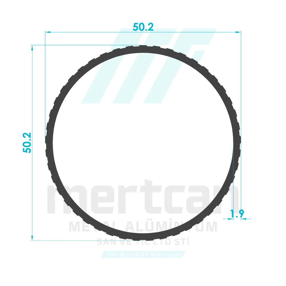 50mm Round Aluminum Ladder Rung Profile