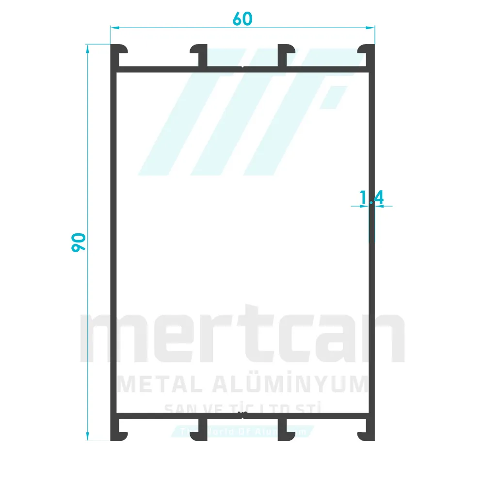 C60 90mm Wide Frame Profile