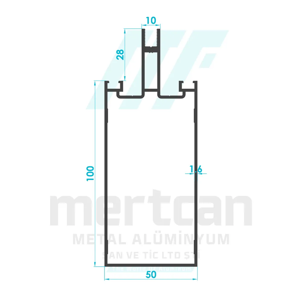100mm Horizontal Facade Profile (Long Beak)